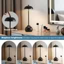 1 Pack Black Ceramic Rechargeable Table Lamps, 5000mAh Small Wireless Battery Operated Portable Table Light, Dimming Mini LED Touch Battery Powered Desk Top Lamp for Bedroom Restaurant/Patio/Outdoor