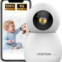 2K Baby Monitor with Phone App, 360 Pan-Tilt Indoor Camera for Home Security, AI Human/Pet Detection, Night Vision, 2-Way Audio, WiFi 2.4G/5G, SD/Cloud Storage, Compatible with Alexa