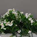 10 Bundles Artificial Morning Glory,Fake Artificial Greenery UV Resistant No Fade Faux Plastic Flower for Wedding Bridal Bouquet Indoor Outdoor Home Garden Kitchen Office Table Vase(White)