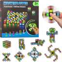 Magnetic Fidget Spinner Mini-38 Blocks, Glow Magnet Cube & Transformable Fidget Spinner & Infinity Cube & 3x3x3 Cube-4 in 1 Toy, STEM Building Tiles Stress Relief Sensory Gift for Kid Boy Girl Adult