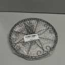 Garden Gifts Plant Lovers Gifts Black Metal Plant Stand with Anti-Slip Base Rustproof Heavy Duty Decorative Round Flower Stand Display Shelf for Indoor/Outdoor (1 Pack Glossy Black)