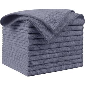 AIDEA Microfiber Cleaning Cloth Grey 10PK, Micro Fiber Cloth for Cleaning Cars, Premium All Purpose Car Towels, Dusting Cloth Cleaning Rags SUVs, House, Kitchen, Window, Workshops, 12"12"