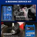 Orion Motor Tech Bearing Press Kit & Blind Hole Collet Bearing Race and Seal Puller Extractor Kit, 26pc Bearing Remover & Installer Kit with 10 Split Collets 9 Driver Discs, Bearing Puller Set