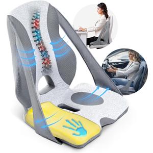 Lumbar Support Pillow for Office Chair, Back Support for Chair, Recliner, Gaming Chair, Ergonomic Memory Foam Car Seat Cushion for Back Tailbone Sciatica Pain Relief Wheelchair Travel