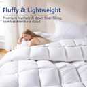 DOWNCOOL Feather Down Fiber Comforter Queen Size, 100% Cotton Ultra Soft Fluffy Duvet Insert Queen, All Season Luxurious Hotel Bedding Comforters with Corner Tabs, White 90"x90"