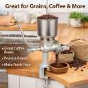 Manual Grain Mill Grinder, 7.5 lb Heavy Duty Cast Iron Hand Crank Corn Grinder, Table Clamp Wheat Flour Maker for Coffee, Nut, Oats and Home Brewing