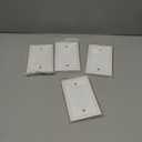 White Decorative Single Blank Light Switch Covers Wall Plate, Natural Material Switch Plates Outlet Covers - Modern Style (1 Gang Blank 4 Pack)