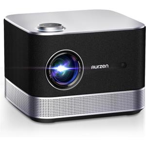3-in-1 Projector 4K Supported, AURZEN BOOM 3 Smart Projector with WiFi and Bluetooth, 3D DoIby Audio & 36W Speakers, Auto Focus & Keystone, Netflix Official 500 ANSI Home Outdoor proyector, Black