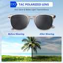DEHOTRE Non Prescription Glasses Eyeglasses Men with Magnetic Clip On TAC Polarized Sunglasses Acetate Frame Clear Lens (Black)