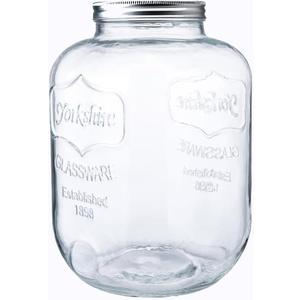 CATPOWER 2 Gallons X-Large Glass Jar With Mouth Canning Jar Kitchen Storage Jar Cookie Candy Penny Jar with Stainless Steel Screw Lid