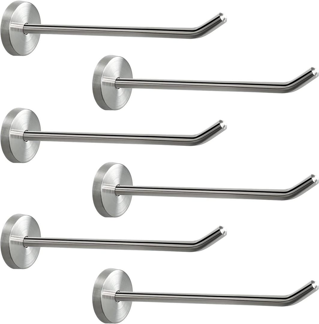 Long Nose Coat Hook Single Hooks Robe Hook Stainless Steel  Length - Pack of 6