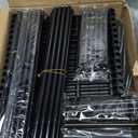 UNITSTAGE Shoe Rack, 7 Tier Shoe Storage Cabinet with Door 28 Pair Plastic Shoe Shelves Organizer for Closet, Entryway, Hallway, Bedroom, Black