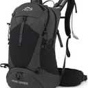 IX INOXTO Hiking Backpack, 26L/40L Waterproof Hiking Daypack with 3L Water Bladder and Rain Cover, Lightweight Travel Camping Backpack for Men Women (Black)
