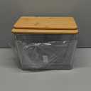 Delamu 2 Set Pantry Organizers and Storage, Bag Holder Under Sink Organizer for 4-13 Gal Bags, Bag Dispenser with Bamboo Top for Onion, Potato, Garlic, Clear (11-7/32"L*7" W*7-1/8"H)