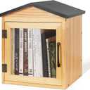 Outdoor Library Outdoor Book Box Storage Small Wooden Cabinet Little Literature Box for Neighborhoods Community and Schools Sharing Books, Flyers, Newspapers, Food and Art (B)