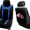 FH Group Car Seat Covers Sports Seat Covers Front Seats Only, Airbag Compatible Blue Black Automotive Seat Cover Combo Small Car Seat Cover Design Universal Fit Interior Accessories Cars Trucks SUVs