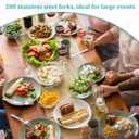 200 Pcs Metal Dinner Forks Bulk Set 7.08 Inches Stainless Steel Forks Silverware Flatware Mirror Polished for Restaurant Home Kitchen Dishwasher Safe