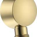 Wall Mounted Supply Elbow, Wall Elbow for Hand Shower, Solid Brass Round Wall Supply Elbow, Check Valve Included (Brushed Gold) (Gold,Brass)