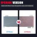 Upgrade LPD47391 40k Transmission Oil Cooler Kit 15 Row Low Pressure Drop Trans Cooler Compatible with Heavy Duty 40,000 GVW Max Includes Mounting Hardware