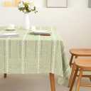 SIELUNO Rectangle Table Cloth Rustic Farmhouse Tablecloth Heavy Duty Cotton Linen Waterproof Wrinkle Free Table Cloths for Kitchen and Dining Room-Hollow Sage Green-Rectangle, 54"x86", 6-8 Seats