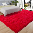 60"x36" Red Furry Rug