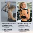 Massage Gun with Extended Handle, Upgraded U-Shaped Back Massager, Reaches Hard-to-Access Muscles, 4 Massage Heads & 4 Speed Levels, Body Massager for Back, Waist, Neck, Shoulder, Leg, Black