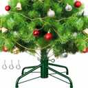 KUANVE Metal Christmas Tree Stand, 16 Inch Folding Xmas Tree Stand Base for 1-3 Ft Artificial Tree, Replacement Christmas Tree Holder, Fits Under 0.5-1.25 Inchs Tree Pole