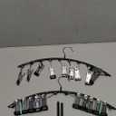 Legging Organizer for Closet, Metal Yoga Pants Hangers 2 Pack w/10 Clips Holds 20 Leggings, Space Saving Hanging Closet Organizer w/Rubber Coated Closet Organizers and Storage, Black