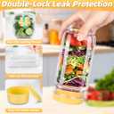 Salad Jar with Side Opening – Double-Lock Leak-Resistant Design, Vertical Layering Keeps Salads Fresh, Leak-Proof Salad Jar with Dressing Cup, Durable Salad Container for Lunch, Meal Prep & Work