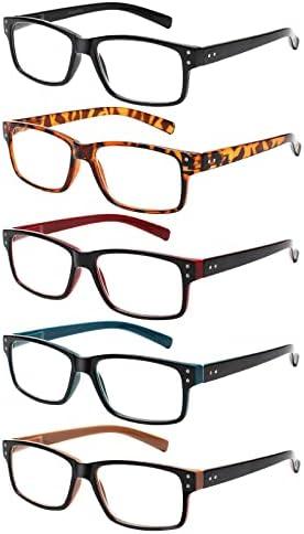 NORPERWIS Reading Glasses 5 Pairs Quality Readers Spring Hinge Glasses for Reading for Men and Women (5 Pack Mix Color +2.00)