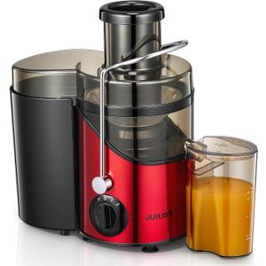 Juicer Machines, Juilist 3" Wide Mouth Juicer Extractor Max Power 800W, for Vegetable and Fruit with 3-Speed Setting, 400W Motor, Easy to Clean, Bright Red