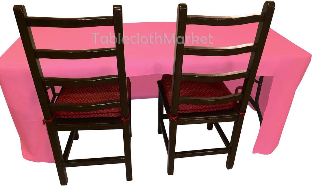 4 Feet Tablecloth Open Back Fitted Polyester Table Cover Wedding Banquet Trade Show Booth Dj Pink