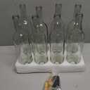 DEAYOU 8 Pack 750ml Bordeaux Wine Bottles, Glass Clear Bottles with 8 Corks and PVC Shrink Capsules, Flat-Bottomed Empty Bottles for Liquor, Cham