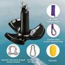 River Anchor Kit,8-30lbs Boat River Anchor for Jon Boat Pontoon Bass Kayak, 10lb up to 15FT Boat