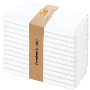White Cloth Napkins 100% Cotton 10x10 inches Set of 30 Reusable Soft Washable Dinner Napkins for Weddings Parties Everyday Use Premium Linen Table Napkins