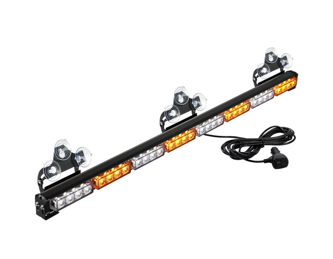 ASPL 36" 32LED Traffic Advisor Light Bar Warning Emergency Strobe Light Bar Directional Flashing Emergency Caution Lighting Led Safety Lights with 16 ft Straight Cord (Amber/White)