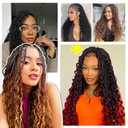 Firstcyh Hair 8 Packs Goddess Box Braids Crochet Hair for Black Women -14 Inch Crochet Box Braids Bohemian Boho Crochet Braids Hair with curly ends Synthetic Braiding Hair Extensions (1B/30/27)