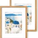 Axeman 11x14 Picture Frame with Mat for 8x10, Solid Oak Wood Picture Frames with Tempered Glass, Natural Wooden 11x14 inch Photo Frame for Wall with Wall Hook Included, Set of 2, Natural