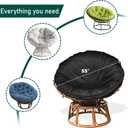 Papasan Cushion Cover Waterproof Only,(for 47in-55in Outdoor Indoor Papasan Chair Cushion Covers) Black, Zipper Design for Easy Closure and Removal, Silky Smooth Fabric