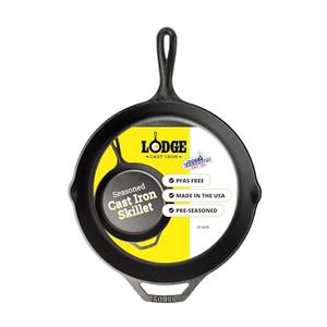 Lodge Seasoned Cast Iron Skillet 12 Inches - PFAS-Free, Non-Toxic Cookware - Use with an Oven, Stove, Grill, or Campfire - Naturally Non-Stick & Oven Safe