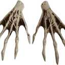 1 Pairs Halloween Hands Halloween Witch Hands Plastic Hand Skeleton Model for Halloween Decoration Terror Scary Props