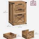 VASAGLE File Cabinet, Filing Cabinet with 3 Drawers, Printer Stand, Fit A4, Letter Size, Hanging File Folders, Modern Farmhouse Style, for Home Office, Honey Brown UOFC054T41, 15.7 x 17.7 x 27 Inches