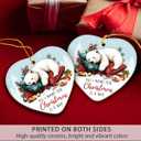 2025 Funny Christmas Ornaments Polar Bear for Kids, Cute Polar Bear Gifts for Women Men Coworkers Neighbors, Funny Gifts for Friends, Ceramic Ornament for Christmas Tree Decorations