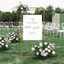 UDEAR Metal Wedding Sign Holder, Elegant Easel Stand Display Frame for Welcome Signs, Seating Charts, Floral Ceremony Decor, Birthday Party Signage, Gold