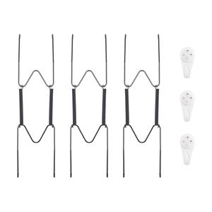 3 Pack Plate Hangers for The Wall, Suitable for 8-10 inch Art Plate, Stainless Steel Invisible Heavy Duty Wire Plate Holder with Wall Hooks, Plate Hangers for Displaying Plates, Platter, Dish, Black
