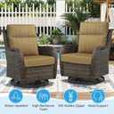 Outdoor Patio Chair Cushions 44x21x3.5 inch, Set of 2 Thicken Comfy Cushions for Rocker Non Slip Fade Shield Water Repellent High Back with Ties, Yellow Stripe