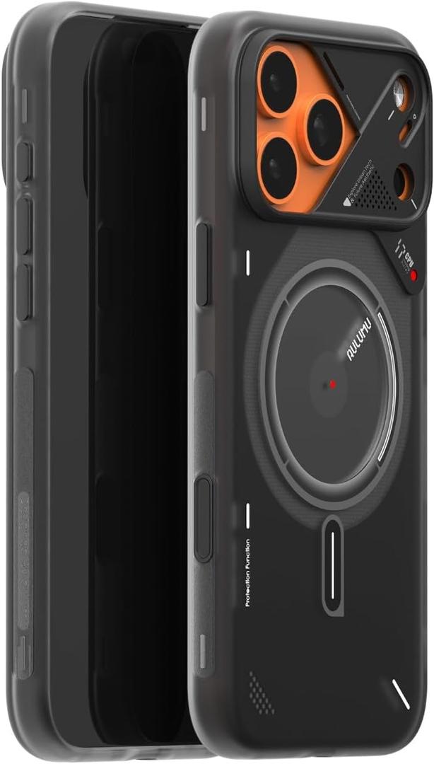 Aulumu A17 iPhone 17 Pro Magnetic Thermal Case | CoolHyper | with Camera Control | IMD Technology | Compatible with Magsafe | Touch Translucent Gray