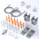 Amgo Hardware Kit Winch Set for Rectangle/Square Sun Shade Sails Canopy, Easy-Tensioning, 316 Military-Grade Stainless Steel(Winch + Hardware Kit + Cables)