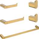 RANDOM Champagne Bronze Towel Bar Set 5 Piece Bathroom Hardware Set Include 9.8/23.6 Inch Towel Holder Toilet Paper Holder and 2 Towel Hooks Stainless Steel Bathroom Accessories Kit Wall Mount