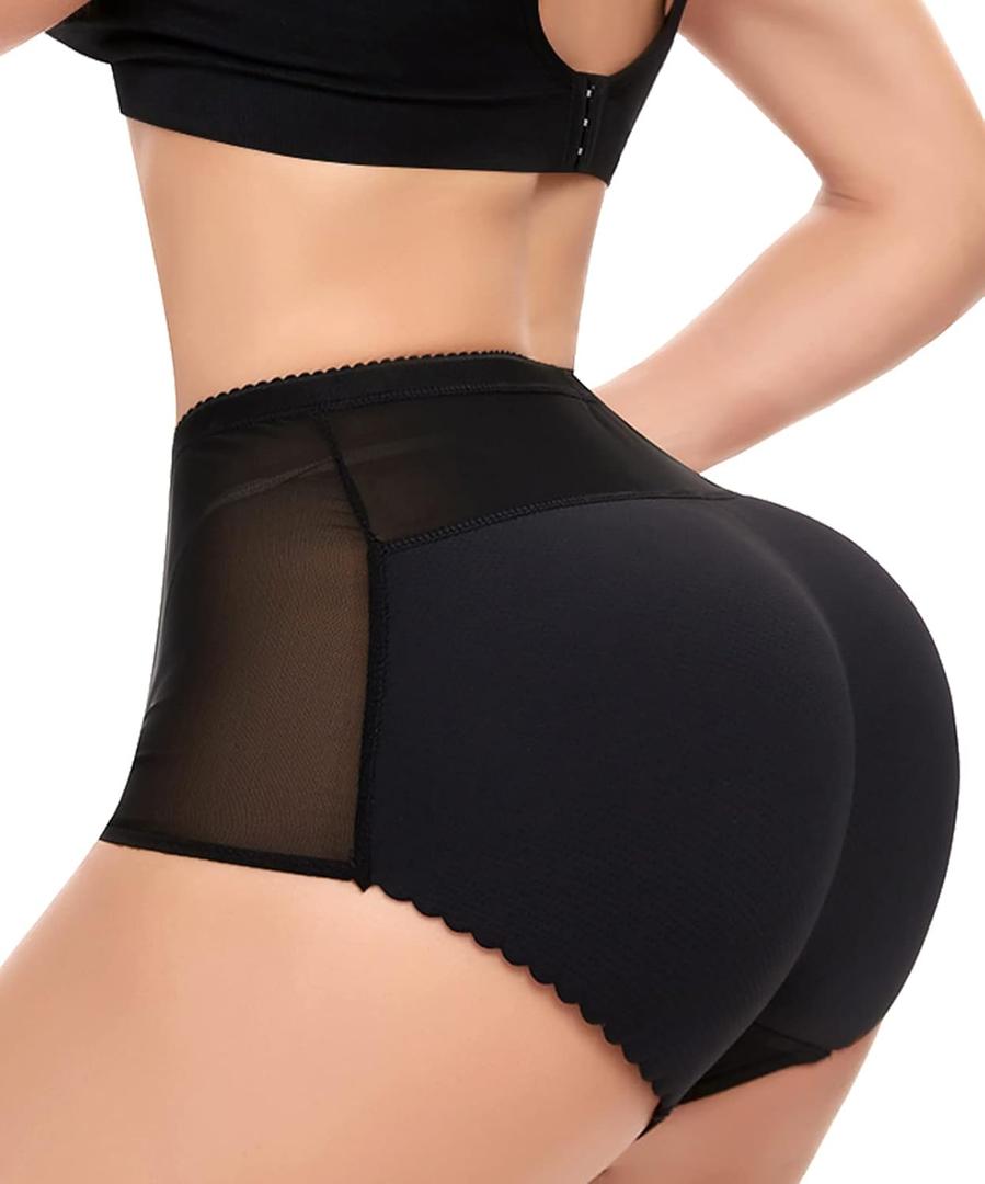 Women Butt Lifter Padded Control Panties Hip Enhancer Underwear Body Shape (Large, 1-black9306)